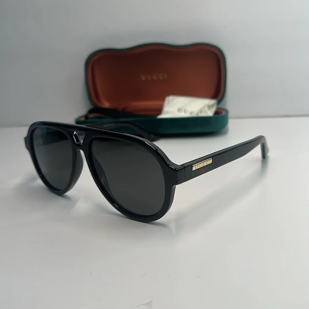 Gucci Dark Aviator Sunglasses GUCCI GG0767S | 0767S - 005 BLACK GREY